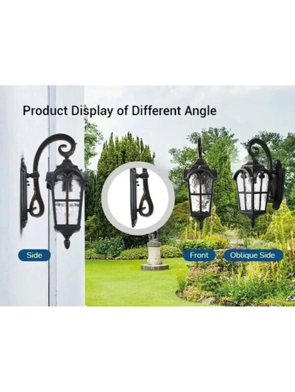 DEWENWILS Dusk to Dawn Outdoor Wall Lantern Light Black Porch Sconce Pair Set